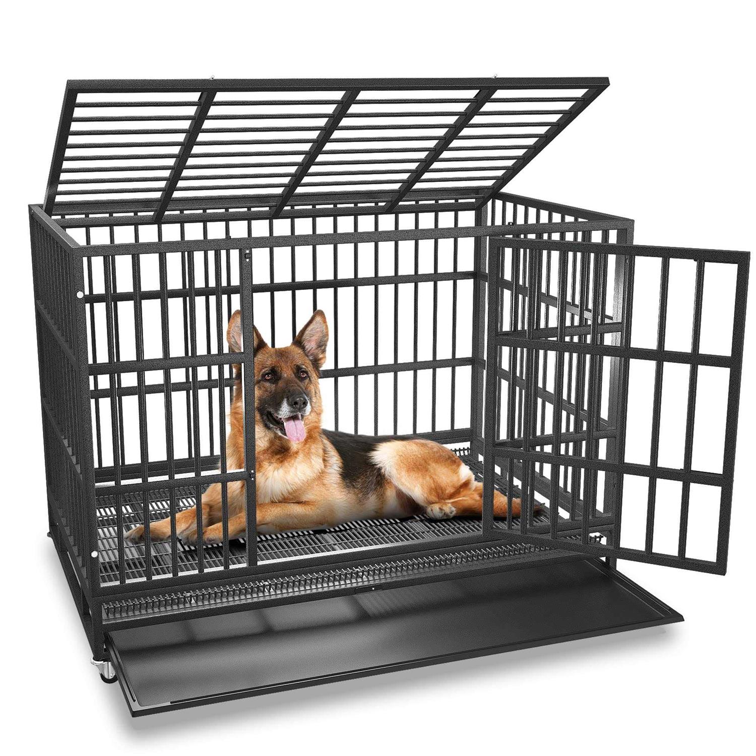 Boldbone 48/38 inch Heavy Duty Dog Crate for Large Dogs Dog Kennels and Metal Wire Cages - Pet Supplies online store