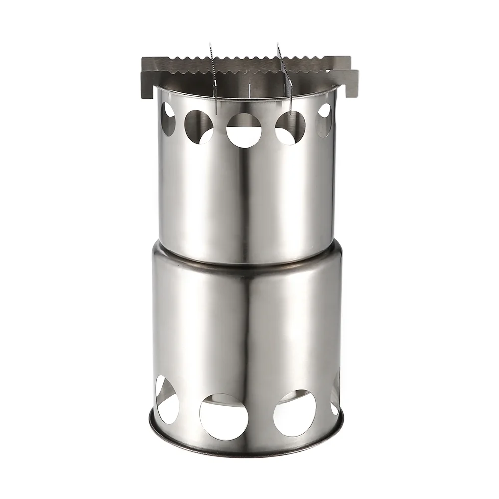 Lixada Portable Stainless Steel Lightweight Wood Outdoor Cooking Picnic Camping