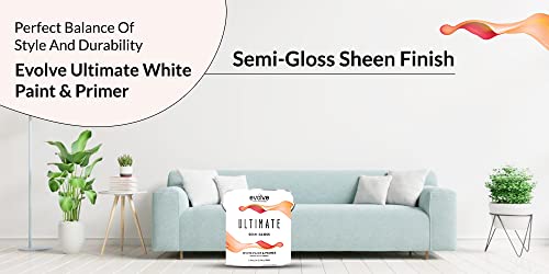 EVOLVE Ultimate Paint & Primer in White for Interior & Exterior House Paint, Flat Sheen, 1-Gallon