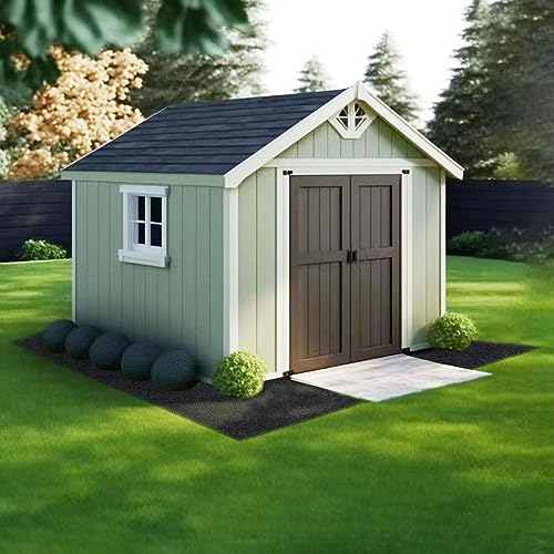10.2 * 8.2 FT Outdoor Storage Shed Mat, Waterproof Storage Shed Flooring Mat, Anti-Slip Patio Furniture Floor Scratch Prevention Mat, Dustproof Outdoor Carport Mat