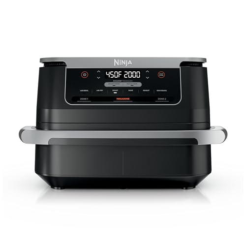 Ninja Foodi 10QT 6-in-1 DualZone Smart XL Air Fryer, 2 Independent 5QT Baskets, Smart Cook Thermometer, Match Cook, Smart Finish, Air Fry, Roast, Bake, Dehydrate, Reheat, Grey, DZ550
