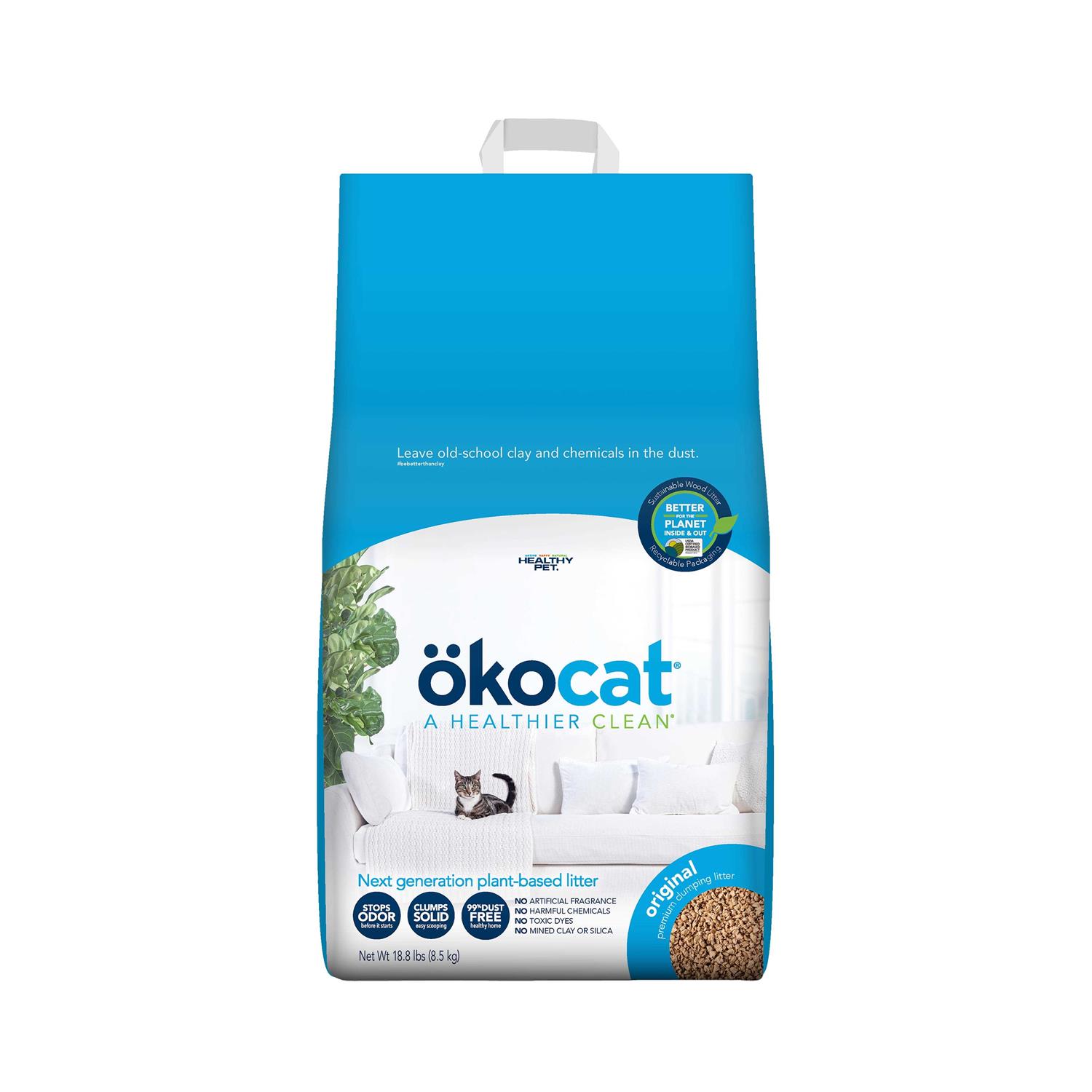 Okocat Original Premium Clumping Natural Wood Cat Litter - Pet Supplies online store