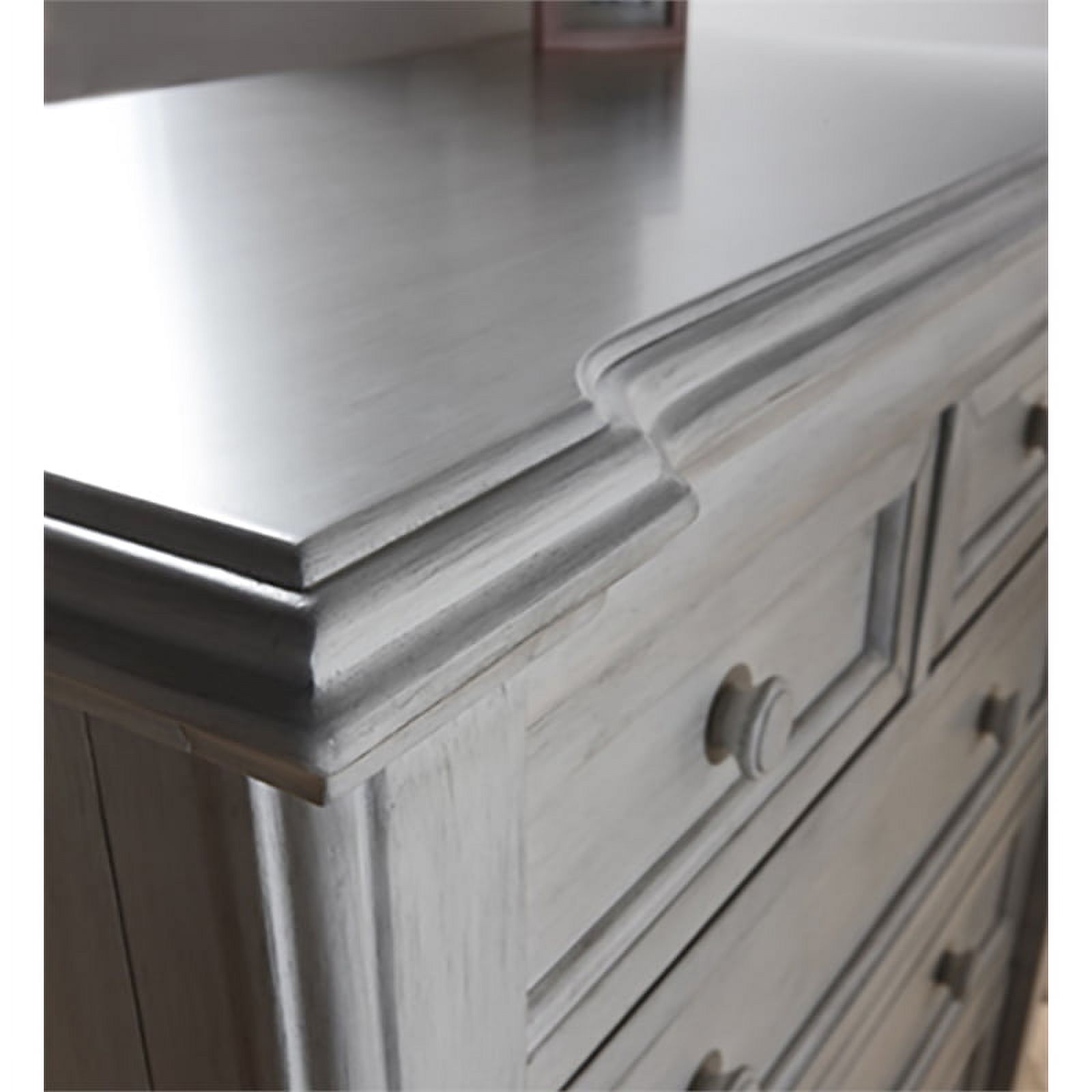 Home Square 3-Piece Set with Panel Crib and Double Dresser and 5-Drawer Dresser