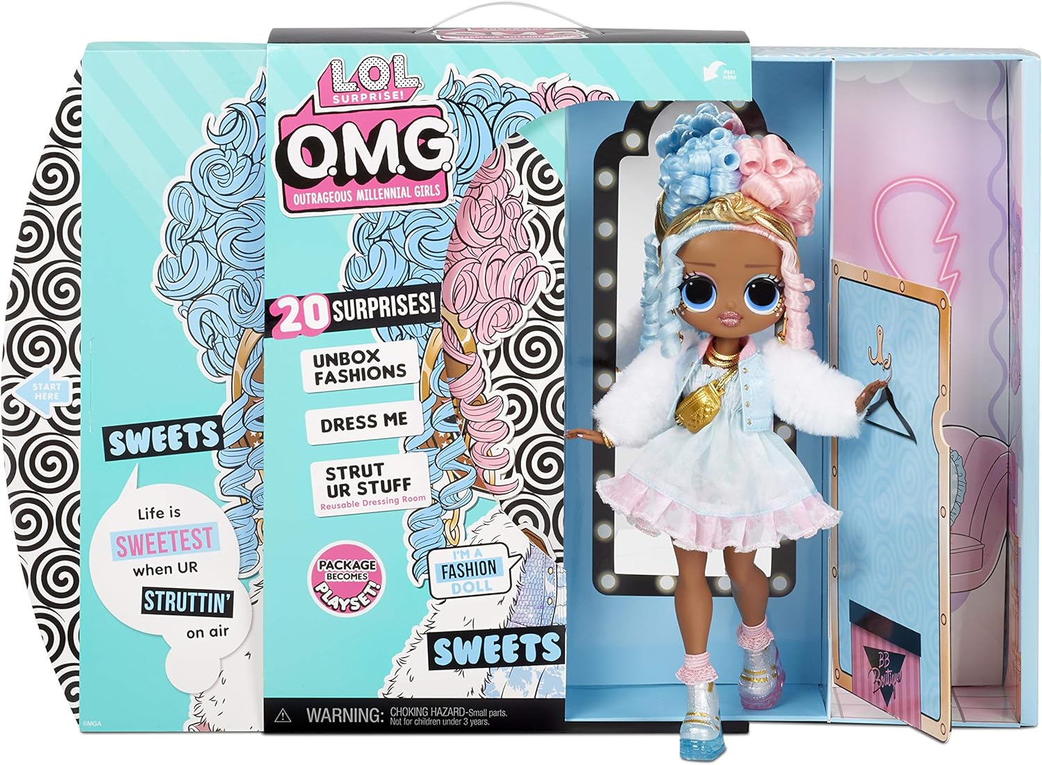 L.O.L. Surprise! OMG Sweets Fashion Doll - Dress Up Doll Set with 20 Surprises for Girls and Kids 4+, Multicolor