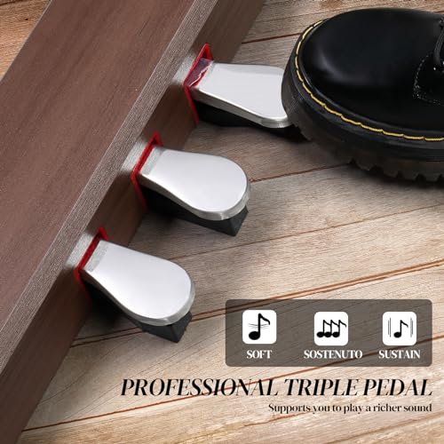 Ktaxon Digital Piano 88-Key Weighted Action Electric Piano with 3-Pedal Unit, Double Bluetooth, Split/Touch/Transpose Control Functions(Black)