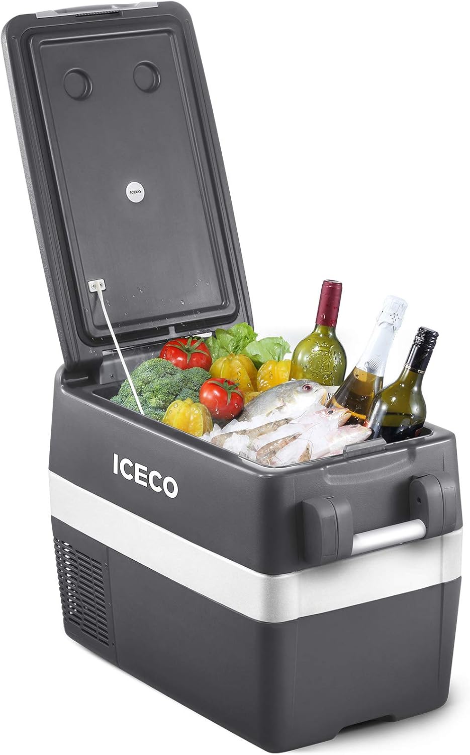 ICECO JP40 Portable Refrigerator Fridge Freezer, 12V Cooler Refrigerator, 40 Liters Compact Refrigerator with Secop Compressor, for Car & Home Use, 0℉～50℉, DC 12/24V, AC 110/240V