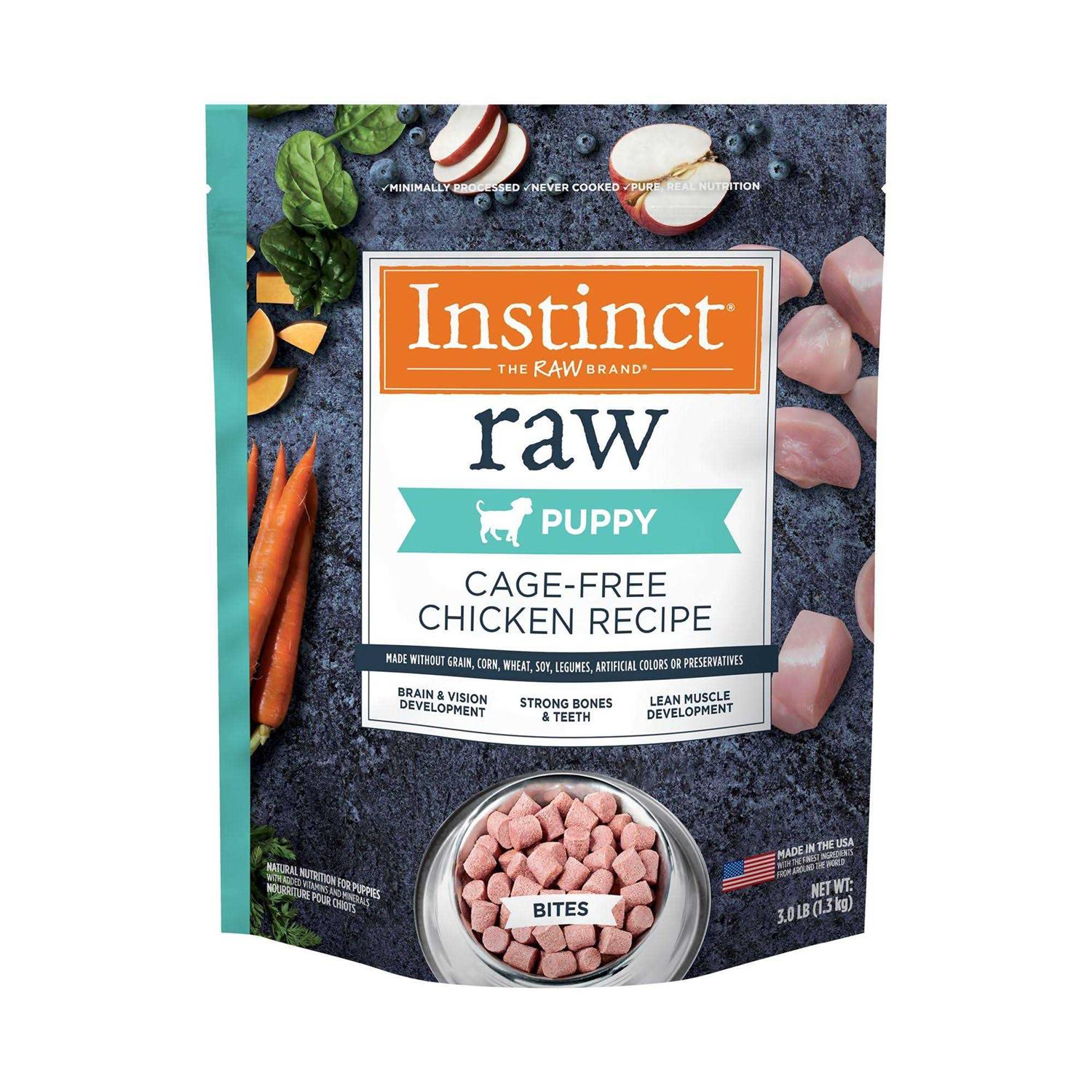 Instinct Raw Frozen Puppy Bites Cage-Free Chicken Recipe Dog Food - Pet Supplies online store