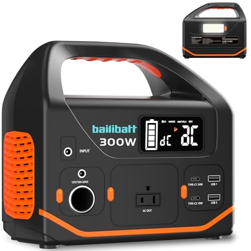 Portable Power Station, 300W Power Generator 266wh Camping Lithium Battery, Power Station for Home Use, Outdoor, Emergency Backup with 120V Pure Sine Wave AC Outlet