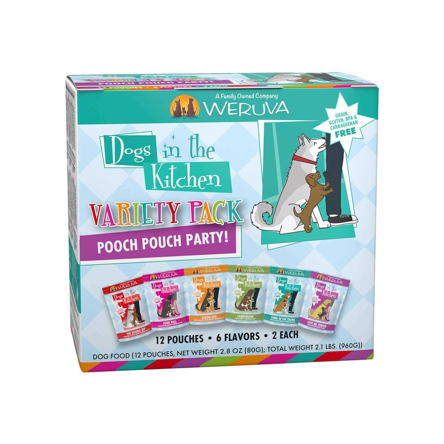 Weruva Dogs in the Kitchen Dog Food Pooch Pouch Party! Variety Pack - Pet Supplies online store