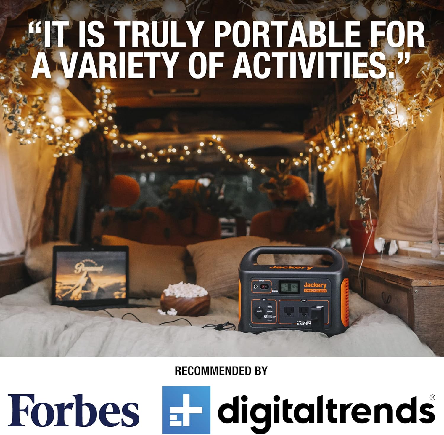 Jackery Portable Power Station Explorer 1000, 1002Wh Solar Generator (Solar Panel Optional) with 3x110V/1000W AC Outlets, Solar Mobile Lithium Battery Pack for Outdoor RV/Van Camping, Emergency