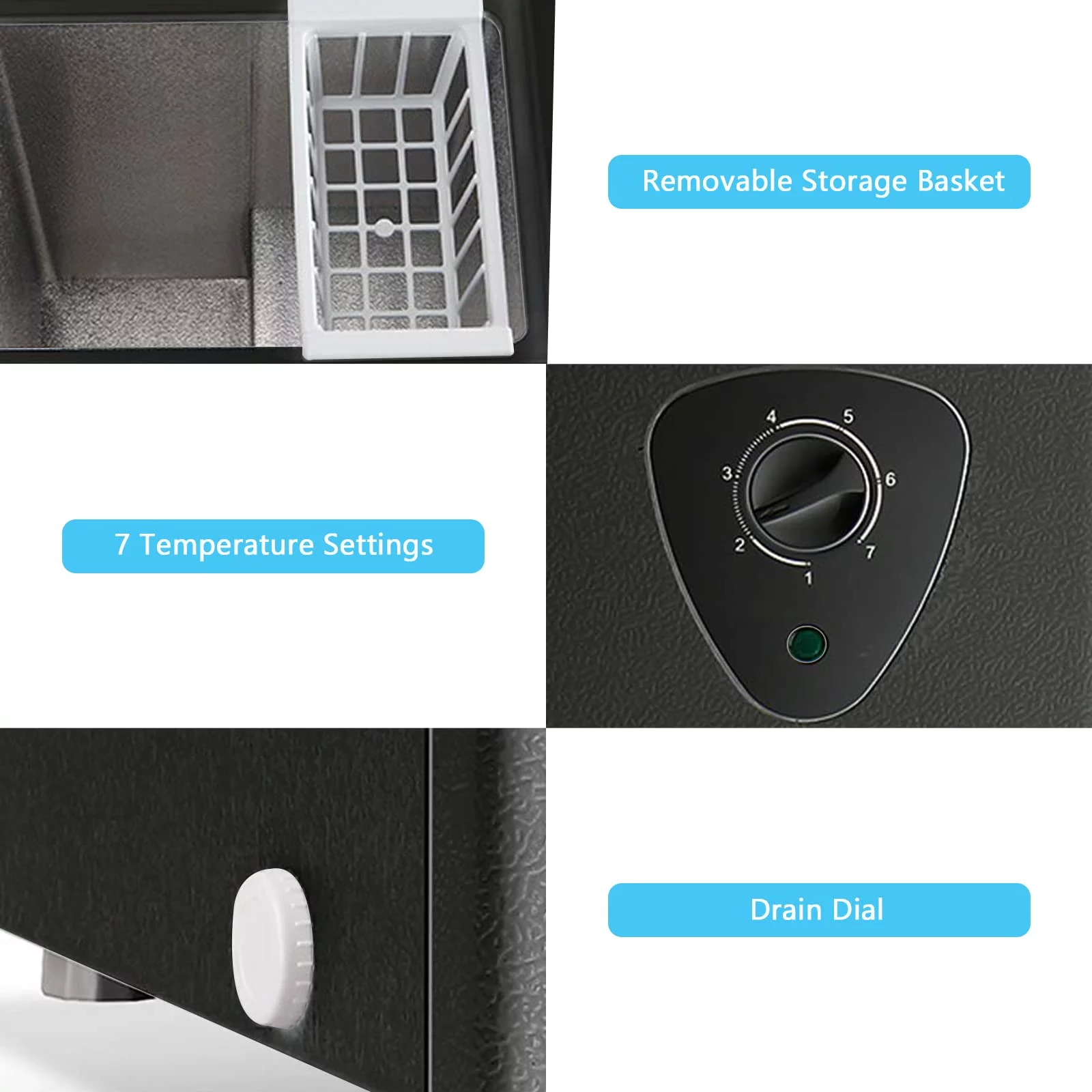 3.5 Cubic Chest Freezer, Compact Deep Freezer with Top Open Door and Removable Storage Basket, 7 Gears Temperature Control, Energy Saving, for Office Dorm or Apartment