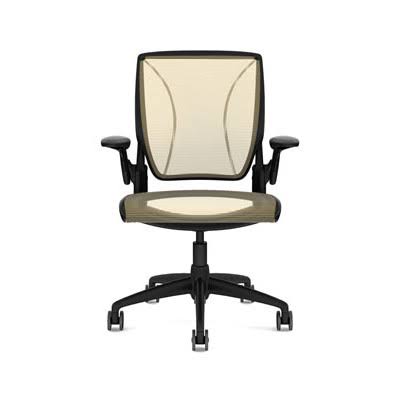 Humanscale World Mesh Desk Chair Back Finish: Pinstripe Mesh - Cadmium