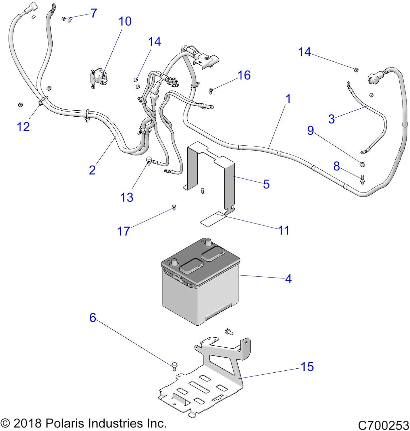 Polaris Off Road Battery 30 Amp Hour Type AGM, Part 4014609