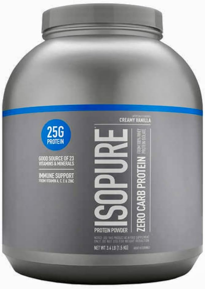 Isopure. Zero Carb Whey Protein Powder, Creamy Vanilla 3.4lb