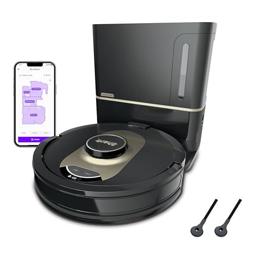Shark AV2501AE AI Robot Vacuum with XL HEPA Self-Empty Base, Bagless, 60-Day Capacity, LIDAR Navigation, Perfect for Pet Hair, Compatible with Alexa, Wi-Fi Connected, Carpet & Hard Floor, Black