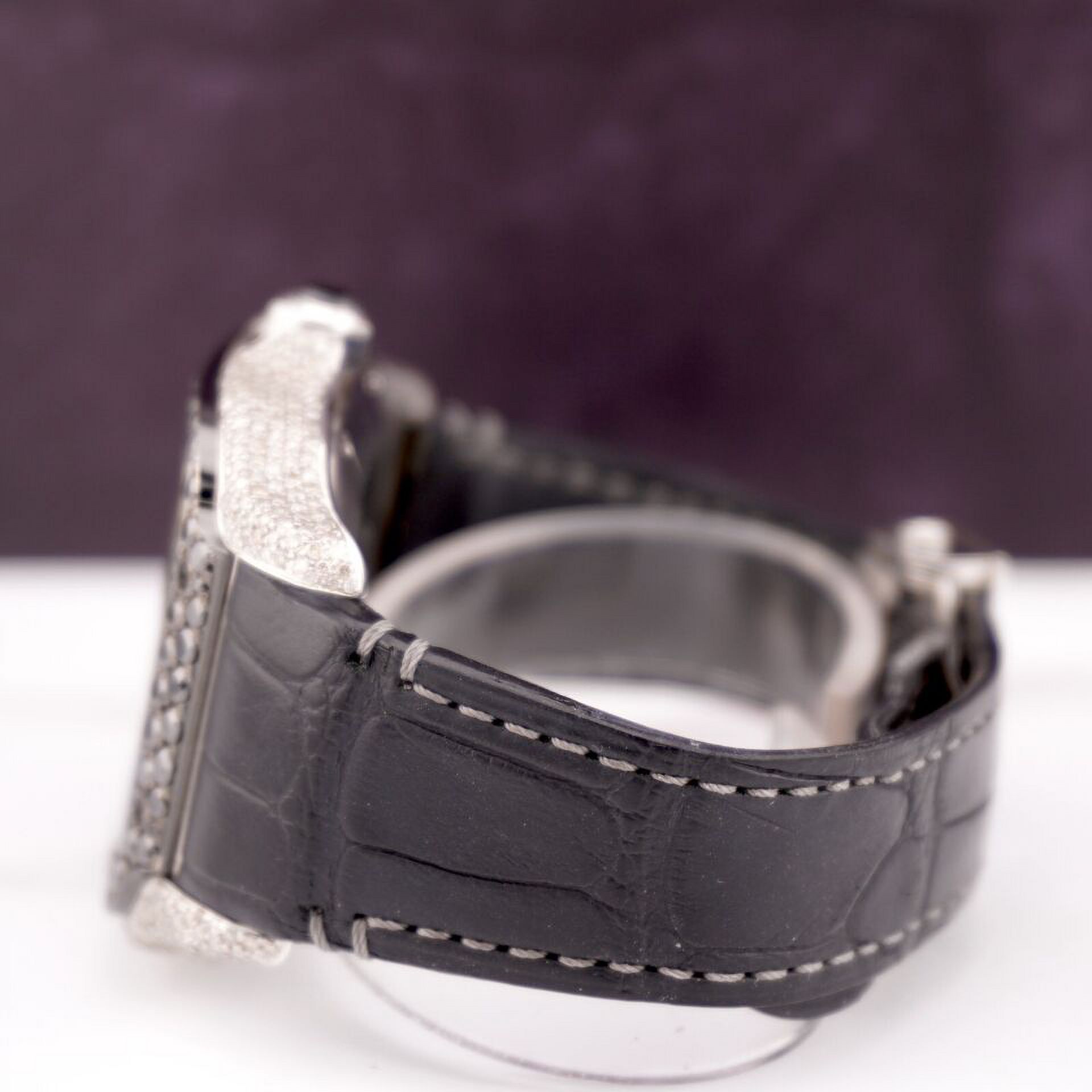 Cartier Santos 43mm Chrono Men's Steel Watch ADLC Iced 9ct Diamonds WSSA0017