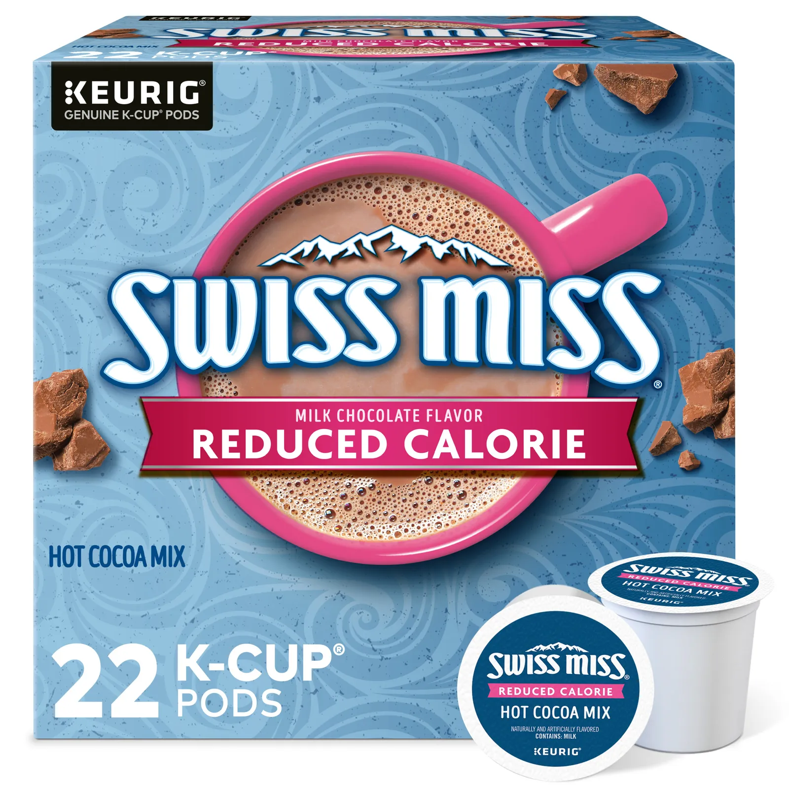 Reduced Calorie Hot Cocoa, Keurig Single Serve K-Cup Pods, 22 Count