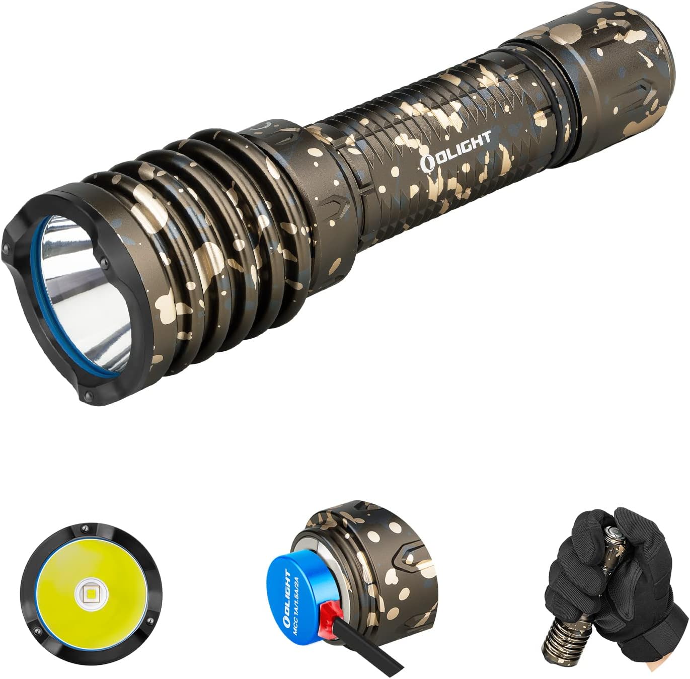OLIGHT Warrior X 3 2500 Lumens Dual-Button Magnetic Remote Switch Tactical Flashlight with 560 Meters Beam Distance, Powered by 5000mAh Battery for Outdoor Rescue, Hunting, Searching (Black)