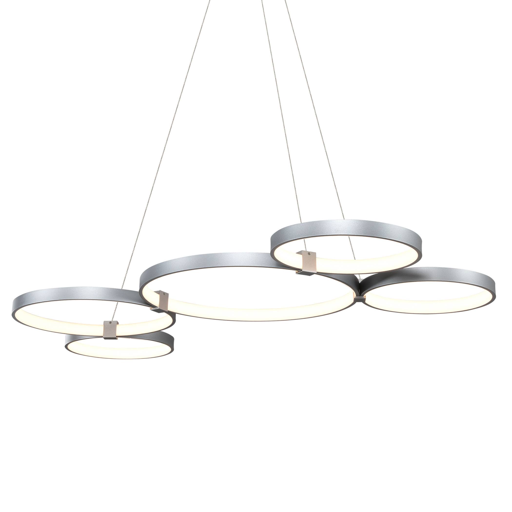 VONN Lighting VMC32410AL Capella Silver 55x22 LED Modern Adjustable Multi-Ring Chandelier