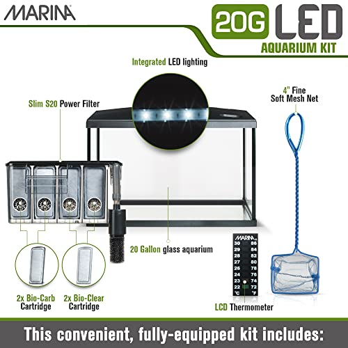 Marina 5 Gallon (19 L) LED Aquarium Kit – Ideal for Beginner Aquarists and New Fish-Keepers