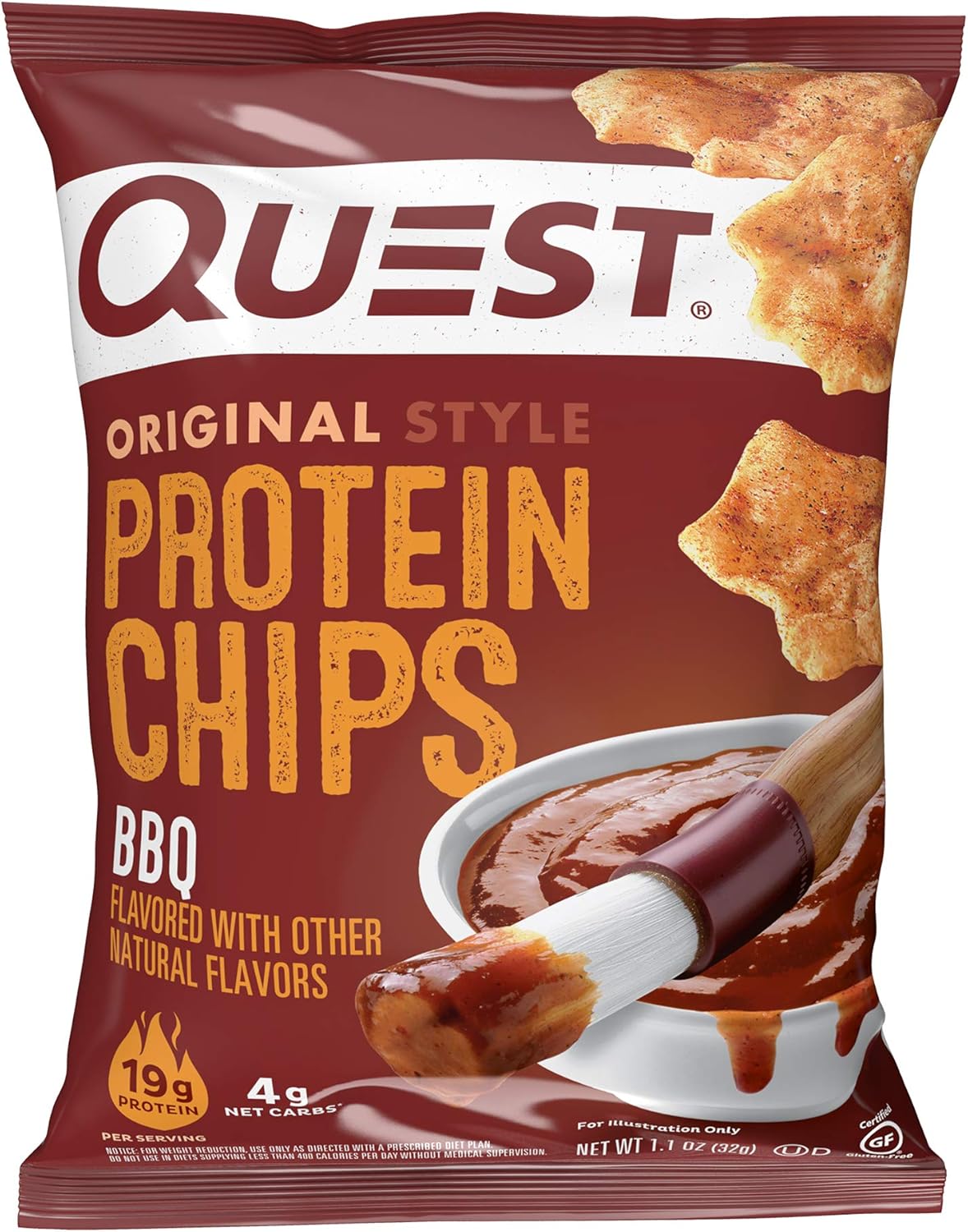 Quest Nutrition Protein Chips, Sour Cream & Onion, High Protein, Low Carb, Pack of 12 & Protein Chips, BBQ, High Protein, Low Carb, 1.1 Ounce (Pack of 12)