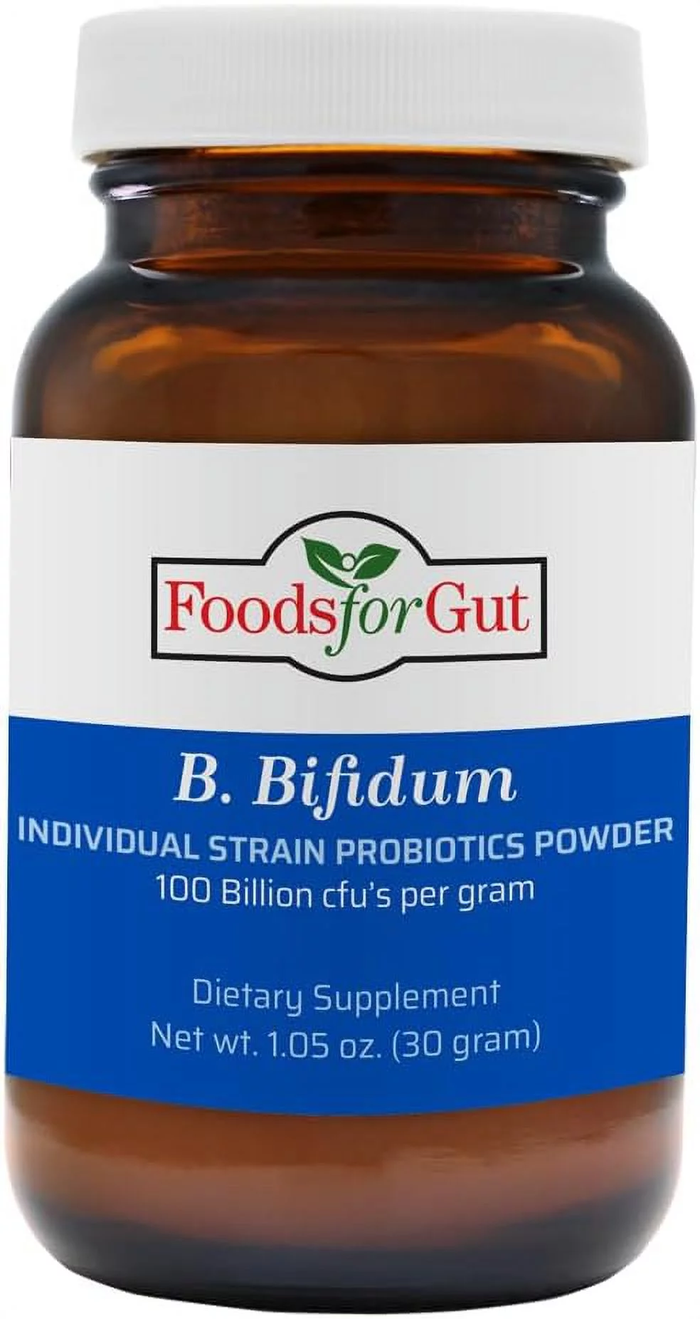 Foods For Gut Bifidobacterium Bifidum Probiotic Powder 100 Billion cfu's 30 Gram | Digestive & Immune Support | High Potency | B. Bifidum