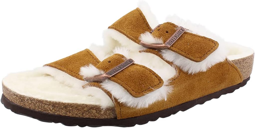 Birkenstock Arizona Fur Unisex Shoes Size 11, Color: Mink