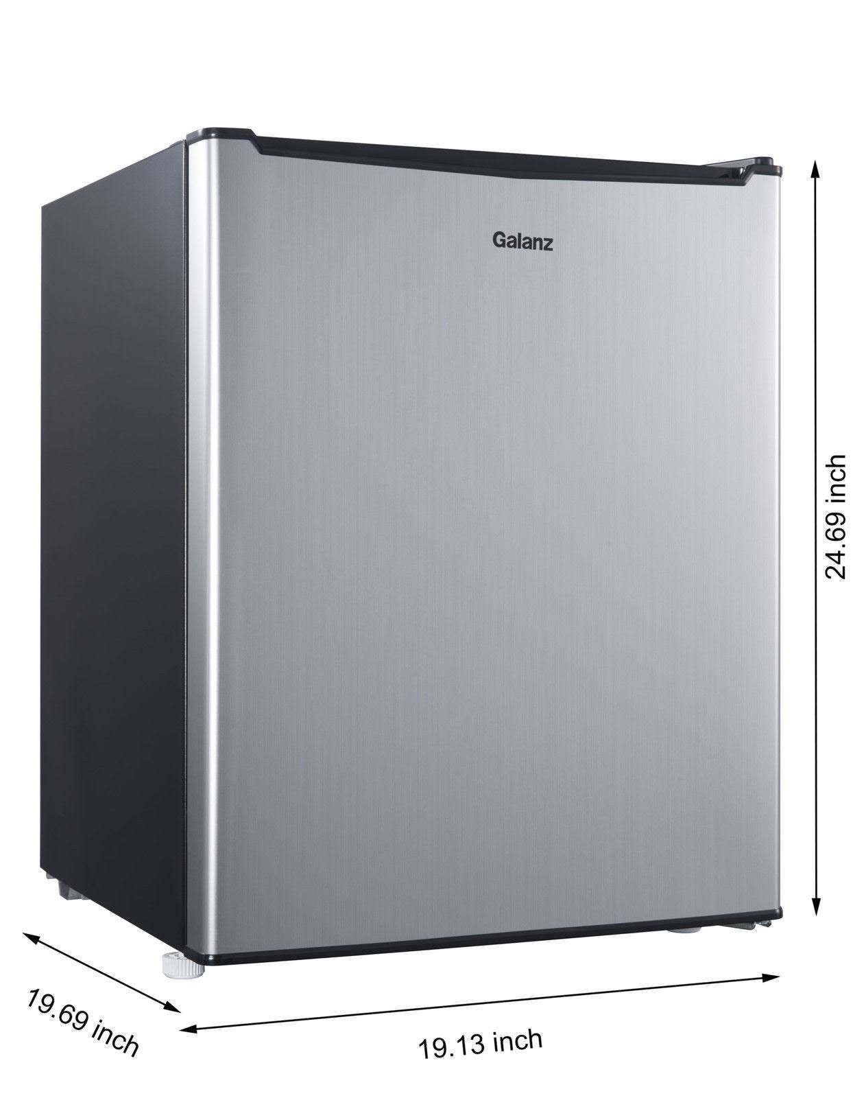 Galanz GL27S5 Single Door Compact Refrigerator - 2.7 cu ft - Stainless Steel