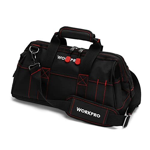 WORKPRO 16-inch Close Top Wide Mouth Tool Storage Bag with Water Proof Rubber Base, W081022A, 16