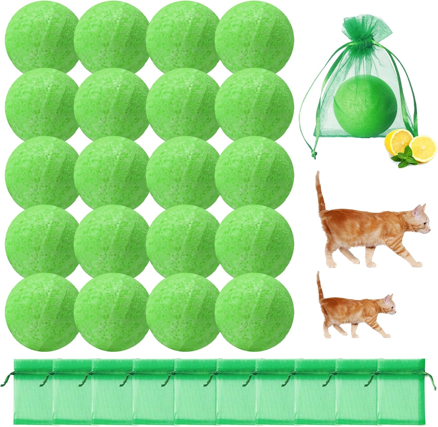 Cat Repellent Outdoor, 20 Pack Peppermint Oil Cat Deterrent Indoor for Home to Protect Furniture Curtain Pet Family Safe, Dog Repellent to Keep Feral Cats Stray Dogs Out of Yard Garden Lawn