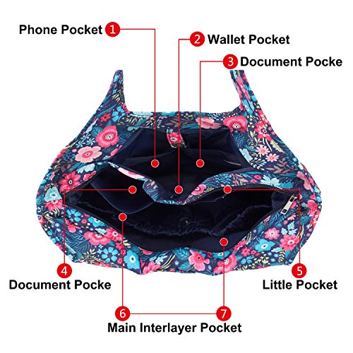 ZOOEASS Women Fashion Large Tote Shoulder Handbag Waterproof Tote Bag Multi-function Nylon Travel Shoulder