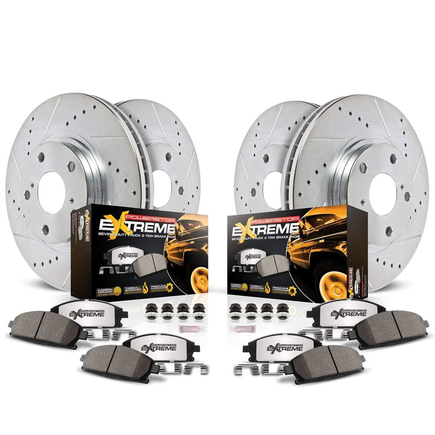 Power Stop K6560-36 Front u0026 Rear Z36 Truck and Tow Brake Kit