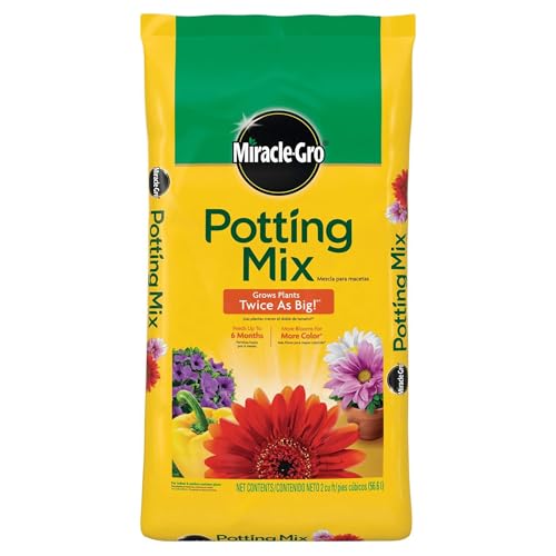 Miracle-Gro Potting Soil Mix for Plants, Flowers, Vegetables, and Shrubs, 2 Cu. Ft. - Growing Plant Mixture with Nutrients and Minerals - Gardening Accessories for Indoor and Outdoor Planting