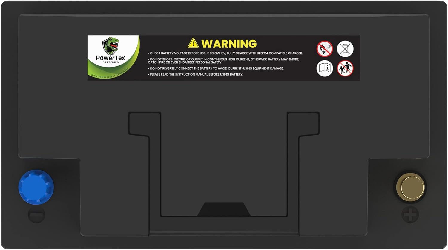 Powertex Batteries Lithium-Ion LiFePO4 BCI Group Size 94R / H7 Automotive Battery - 12.8V 1250CA 590CCA 66Ah 845Wh - AGM & SLA Drop-In Premium Replacement