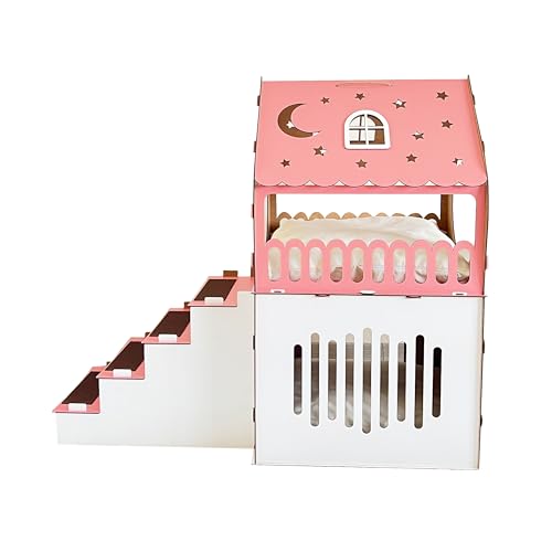 Wooden Cat House, Modern Rabbit House, Triple Pet House, Pet Furniture, QPRPET New House, Pet Playground, Cat Furniture, Dog House, Pet Bed, Cat Bed, Pet home, Dog Furniture (White)