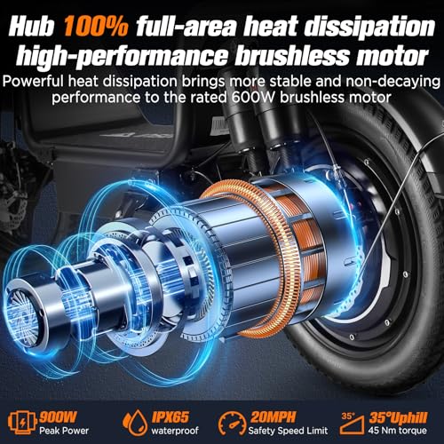 C14 Electric Scooter for Adults with Seat – High-Performance, Foldable E-Scooter with 900W Peak Power, 20MPH, 28-Mile Range, and Dual Disc Brakes,High Strength Frame,330lbs Max Load UL2272