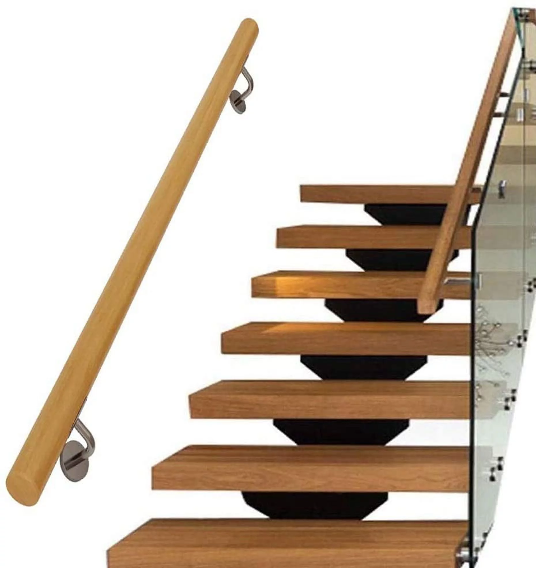 Stair Handrail Wall Rails 15 FT Long, 2.0