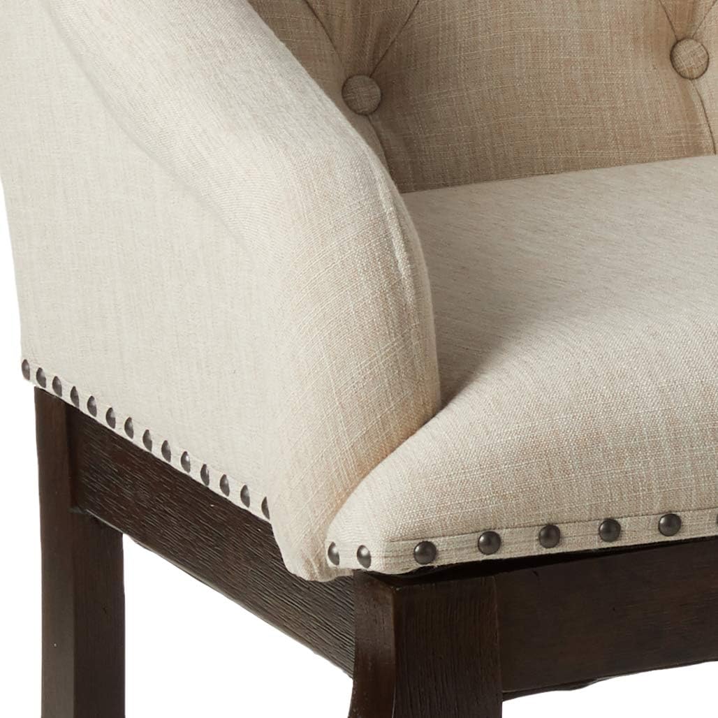 Coaster Home Furnishings Brockway Glen Cove Arm Chairs with Button Tufting and Nailhead Trim Antique Java and Cream (Set of 2)