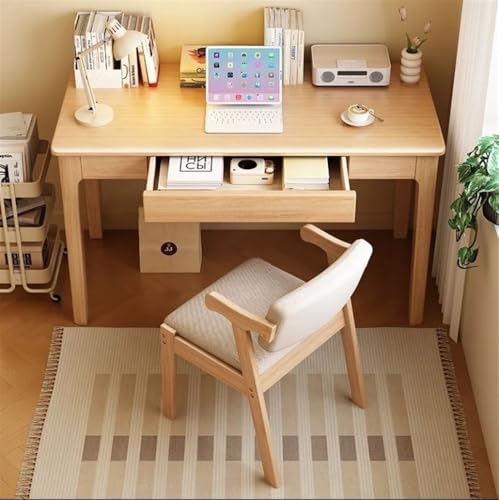 Computer Desk, Home Office Modern Desk and Chair Set, Wood Writing Desk, Executive Desk, Wooden Writing Desk Study Table, Home Office Study Desk(Brown,120CM-47.2IN)