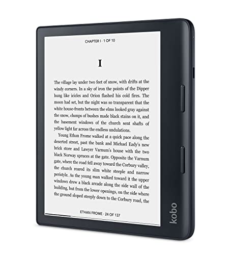 Kobo Sage | eReader | 8” HD Glare Free Touchscreen | Waterproof | Adjustable Brightness and Color Temperature | Blue Light Reduction | Bluetooth | WiFi | 32GB of Storage | Carta E Ink Technology