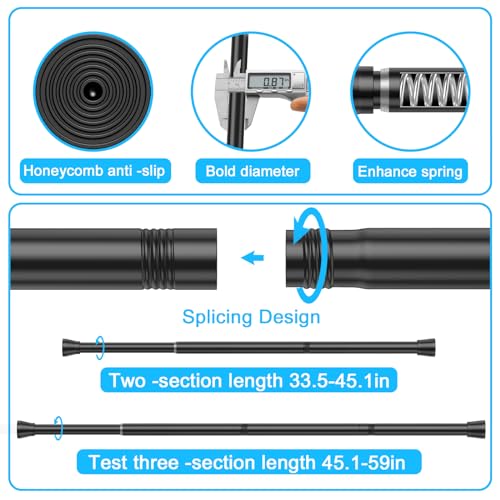 AIZESI 2pcs Sliver Small Tension Rod 12 to 20 Inch Adjustable Tension Curtain Rod Mini Closet Rod Spring Rod No Drilling Short Tension Rods for Windows, Cupboard, Kitchen Cabinets, Refrigerator