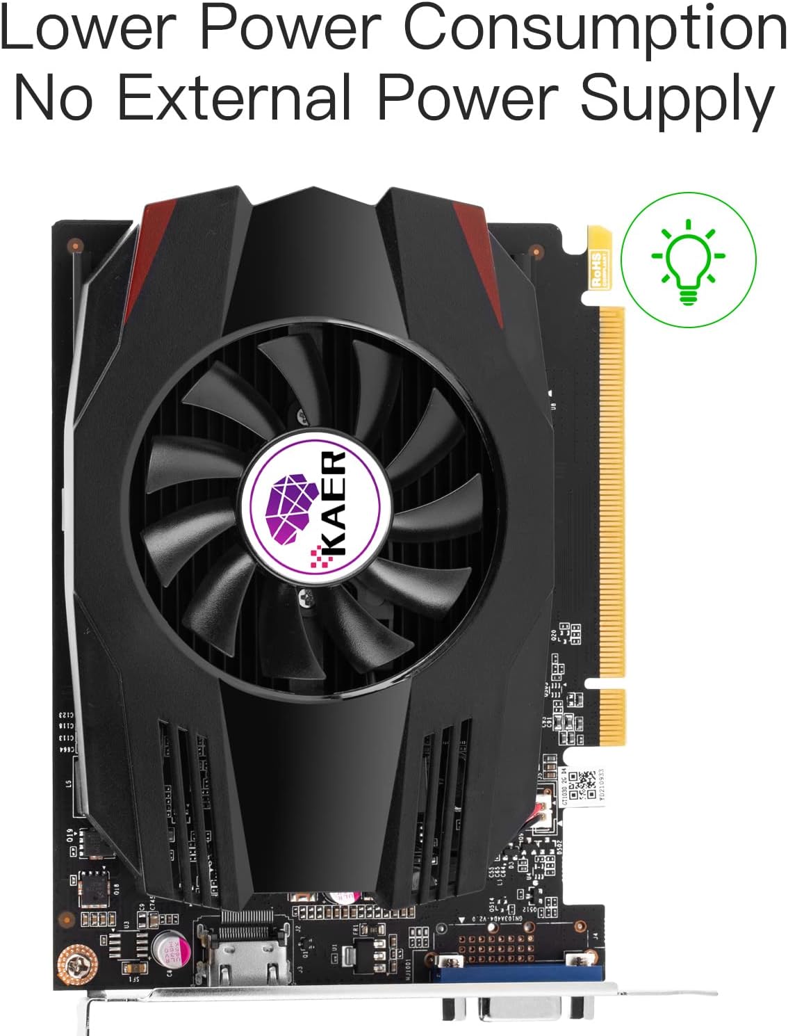 KAER AMD Radeon RX 550 Computer Graphics Card 4GB, GDDR5, 128 Bit, DirectX 12, PCI Express 3.0, DP HDMI DVI-D, Desktop Gaming Video Card, Computer GPU