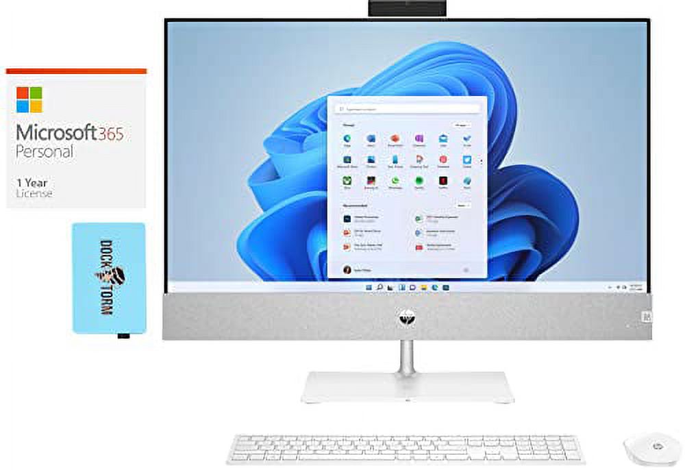 HP Pavilion 27-ca0276z AiO PC Home & Business All-in-One (AMD Ryzen 7 5700U 8-Core, 16GB RAM, 512GB SSD + 1TB HDD, AMD Radeon, 27
