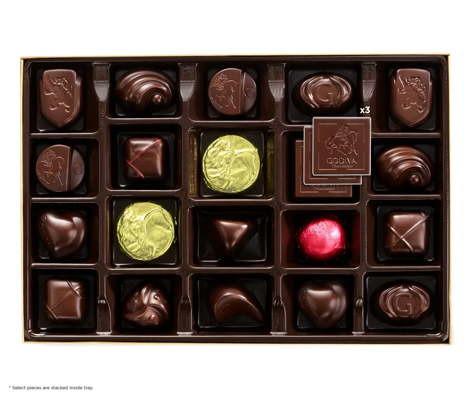 Godiva Chocolatier Dark Chocolate Gift Box, 22 Count, 1 Oz