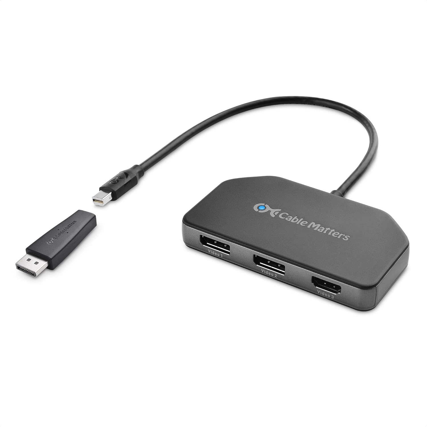 Cable Matters Triple 4K DisplayPort Splitter (Mini DisplayPort Hub ) with 2X 8K DisplayPort 1.4 and 1x 4K HDMI for Windows, NOT Compatible with macOS