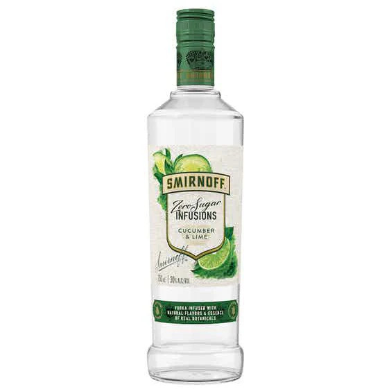 Smirnoff Zero Sugar Infusions Vodka, Cucumber & Lime - 750ml - Nestor Liquor