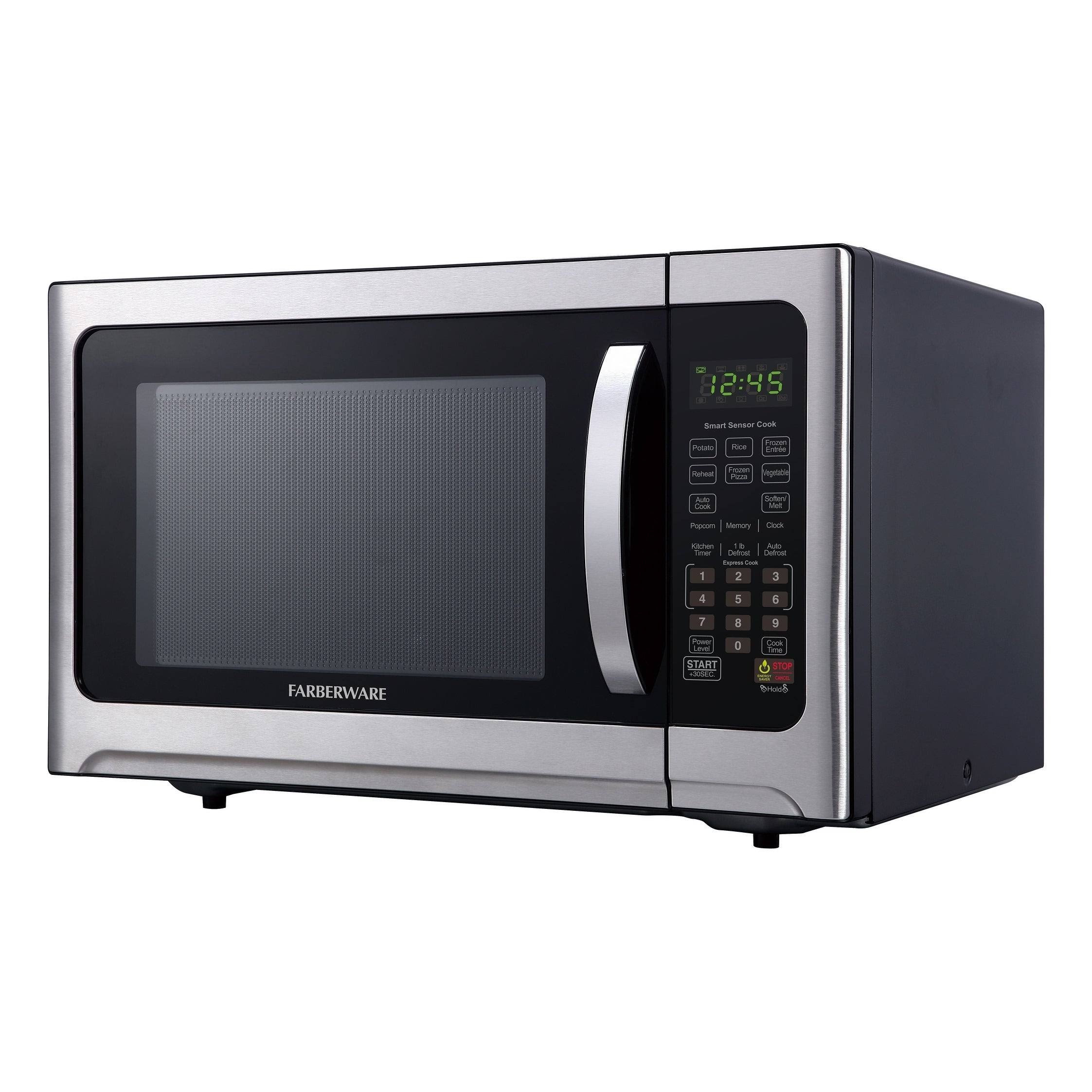 Farberware Professional 1.2 Cu. ft. 1100-Watt Microwave Oven with Sensor Cooking, Stainless Steel/Black, FMO12AHTBKE