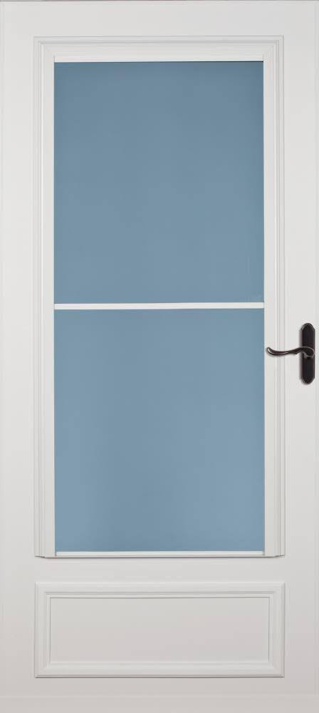 Larson Savannah 36-in x 81-in White Mid-View Wood Core Storm Door | 37085032