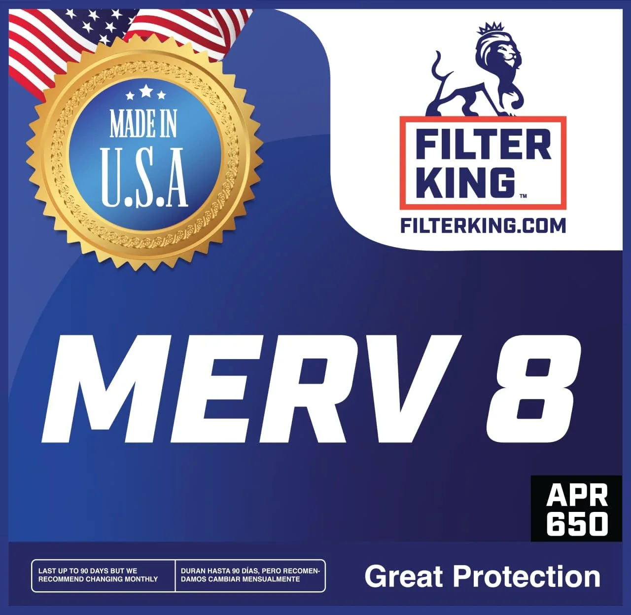 Filter King 5x66x1a Air Filter | 4-PACK | MERV 8 HVAC Pleated A/C Furnace Filters | MADE IN USA | Actual Size: 5 x 66 x .75