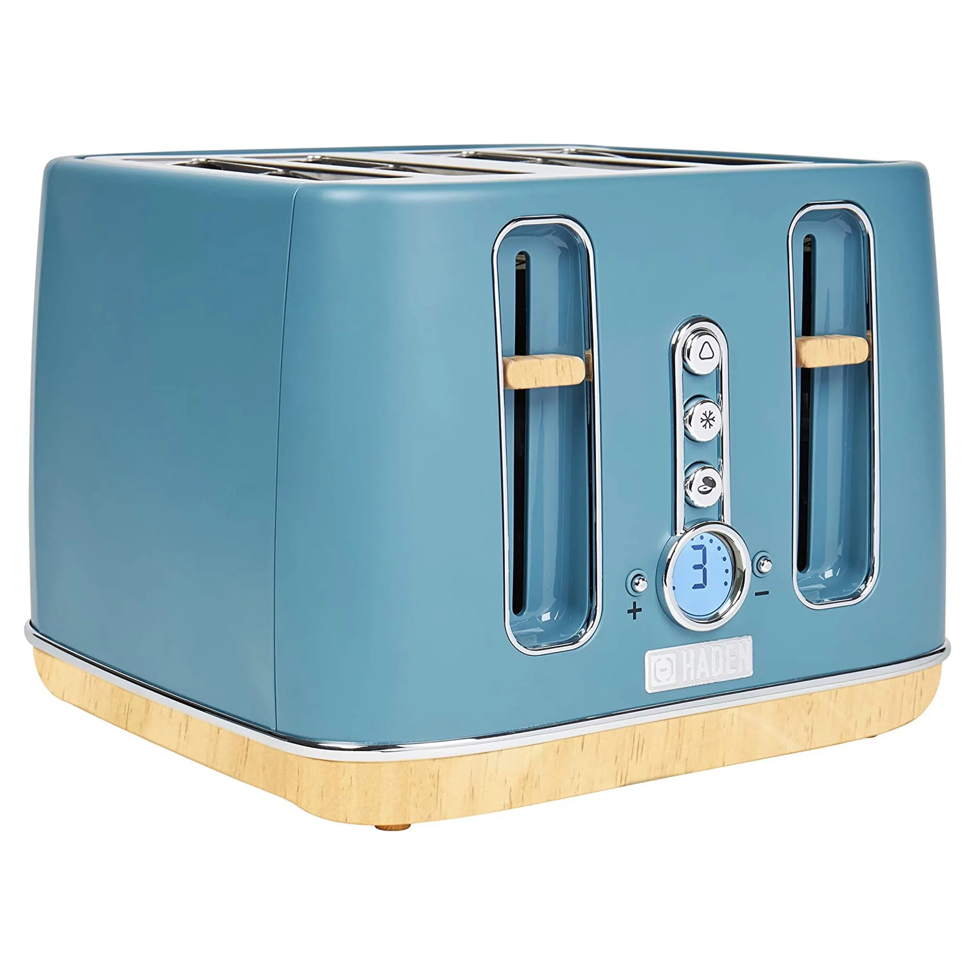 Haden Dorchester 4 Slice Wide Slot Toaster with Control Knob, Stone Blue